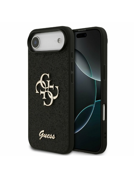 Guess Guess PU Fixed Glitter 4G Metal Logo Zadný Kryt pre iPhone Air Black