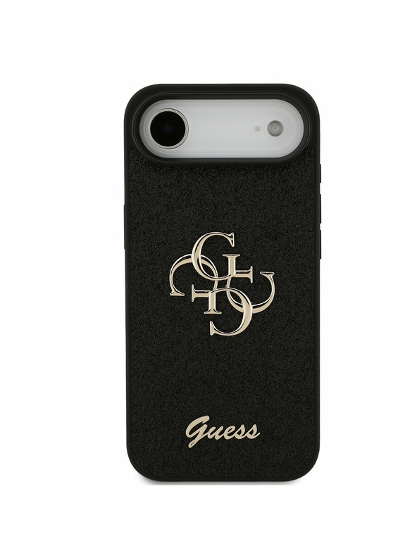Guess Guess PU Fixed Glitter 4G Metal Logo Zadný Kryt pre iPhone Air Black