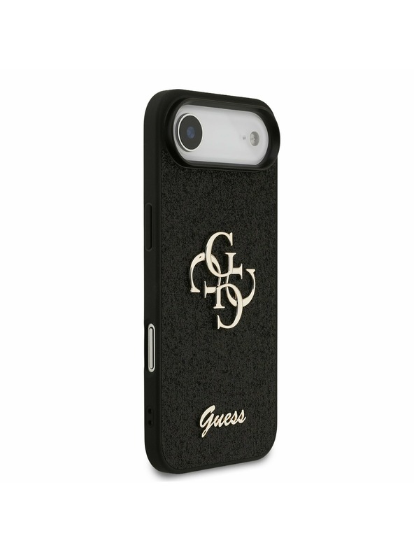 Guess Guess PU Fixed Glitter 4G Metal Logo Zadný Kryt pre iPhone Air Black
