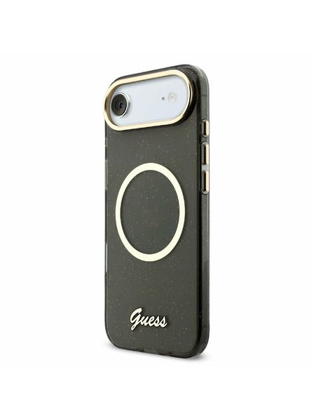 Guess Guess IML Glitter Script Popruh MagSafe Zadný Kryt pre iPhone Air Black