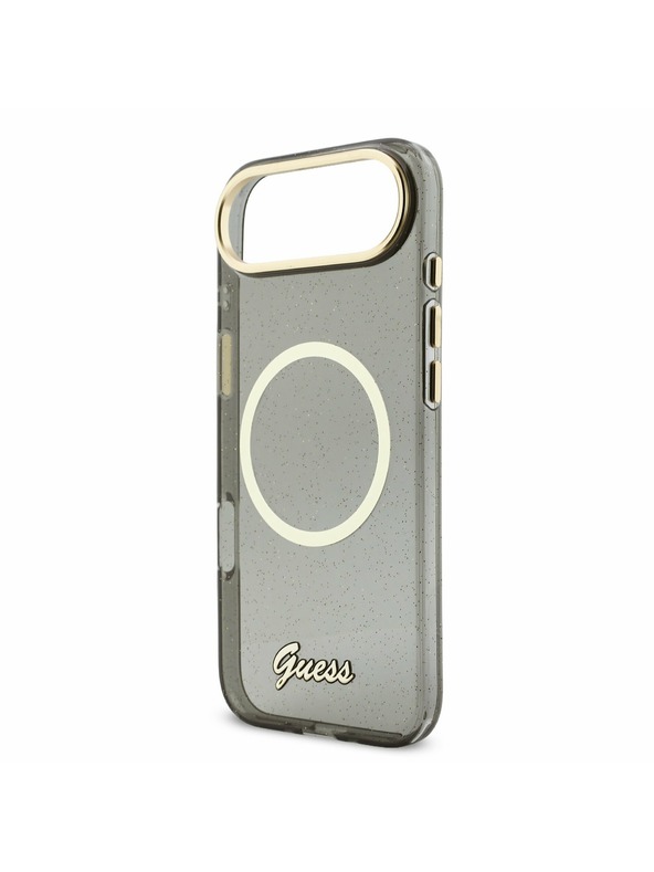 Guess Guess IML Glitter Script Popruh MagSafe Zadný Kryt pre iPhone Air Black
