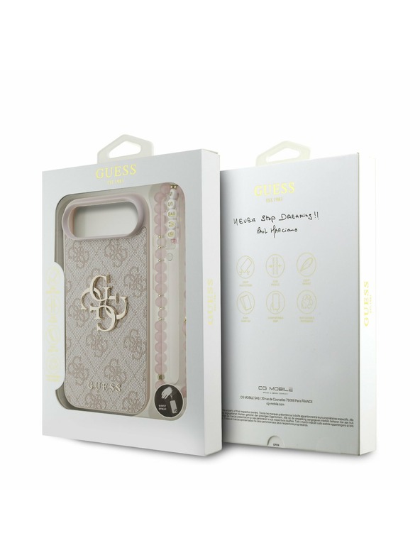 Guess Guess PU 4G Metal Logo Popruh Zadný Kryt pre iPhone Air Pink