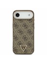 Guess Guess PU Leather 4G Strass Triangle Logo Gold Frame MagSafe Zadný Kryt pre iPhone Air Brown