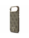 Guess Guess PU Leather 4G Strass Triangle Logo Gold Frame MagSafe Zadný Kryt pre iPhone Air Brown