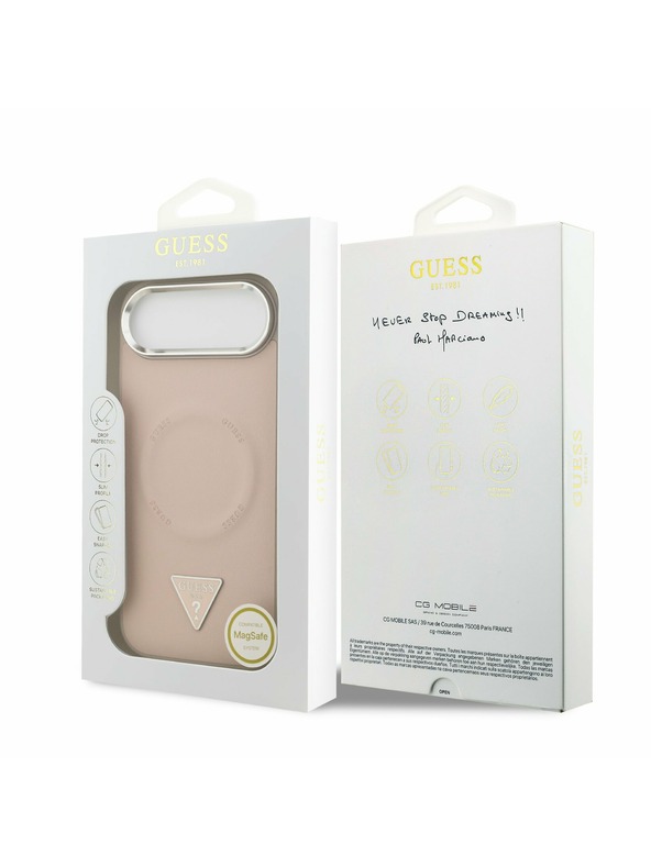Guess Guess PU Leather Triangle Logo MagSafe Zadný Kryt pre iPhone Air Pink