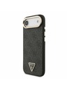 Guess Guess PU Leather 4G Strass Triangle Logo Gold Frame MagSafe Zadný Kryt pre iPhone Air Black