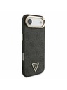 Guess Guess PU Leather 4G Strass Triangle Logo Gold Frame MagSafe Zadný Kryt pre iPhone Air Black