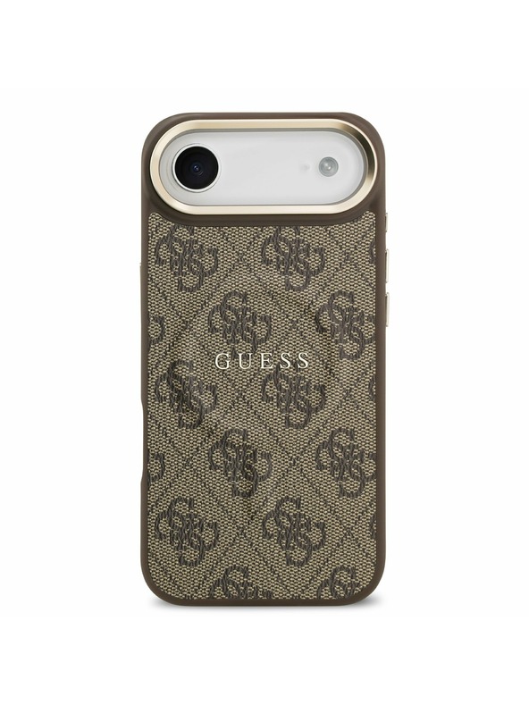 Guess Guess PU Leather 4G Gold Frame MagSafe Zadný Kryt pre iPhone Air Brown