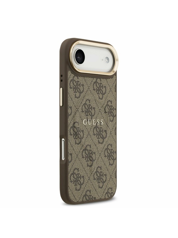 Guess Guess PU Leather 4G Gold Frame MagSafe Zadný Kryt pre iPhone Air Brown