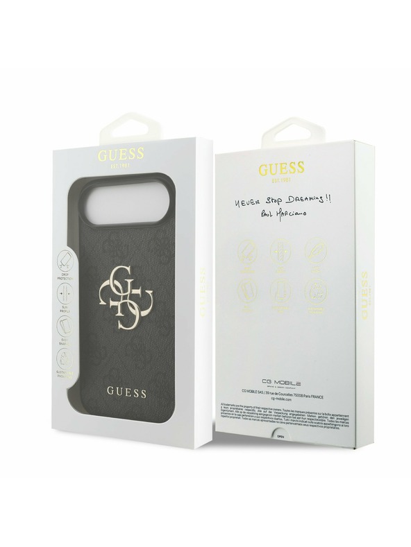 Guess Guess PU 4G Metal Logo Zadný Kryt pre iPhone Air Grey