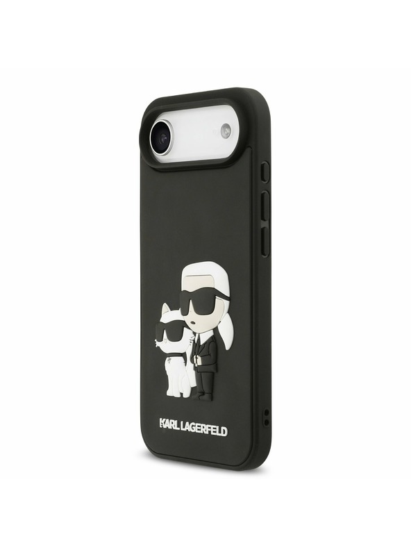 Karl Lagerfeld Karl Lagerfeld 3D Rubber Karl and Choupette Zadný Kryt pre iPhone Air Black