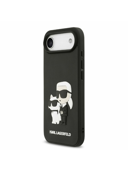 Karl Lagerfeld Karl Lagerfeld 3D Rubber Karl and Choupette Zadný Kryt pre iPhone Air Black