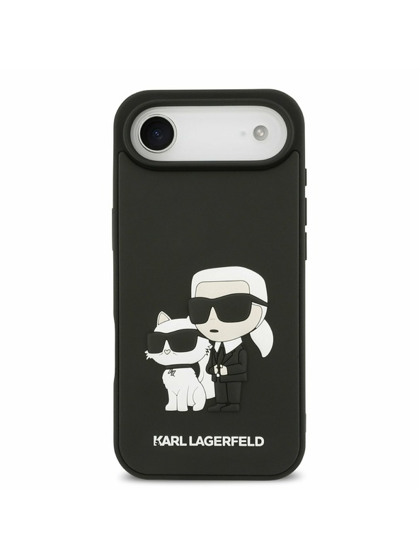 Karl Lagerfeld Karl Lagerfeld 3D Rubber Karl and Choupette Zadný Kryt pre iPhone Air Black