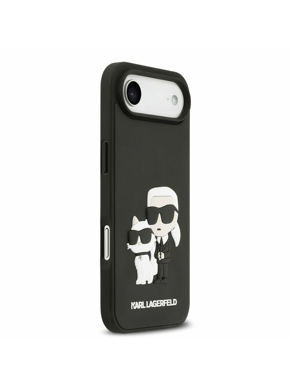 Karl Lagerfeld Karl Lagerfeld 3D Rubber Karl and Choupette Zadný Kryt pre iPhone Air Black