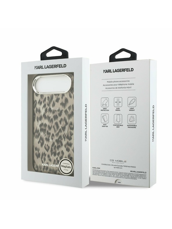 Karl Lagerfeld Karl Lagerfeld IML Leopard MagSafe Zadný Kryt pre iPhone Air Brown