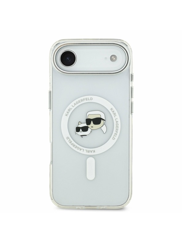 Karl Lagerfeld Karl Lagerfeld IML K&CH Heads Metal Frame MagSafe Zadný Kryt pre iPhone Air Transparent