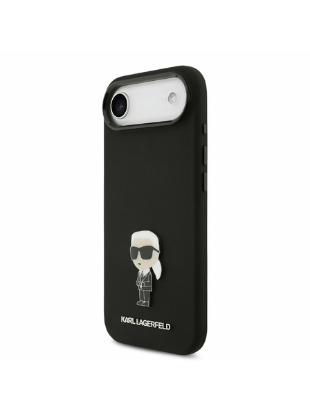 Karl Lagerfeld Karl Lagerfeld Liquid Silicone Metal Ikonik Zadný Kryt pre iPhone Air Black