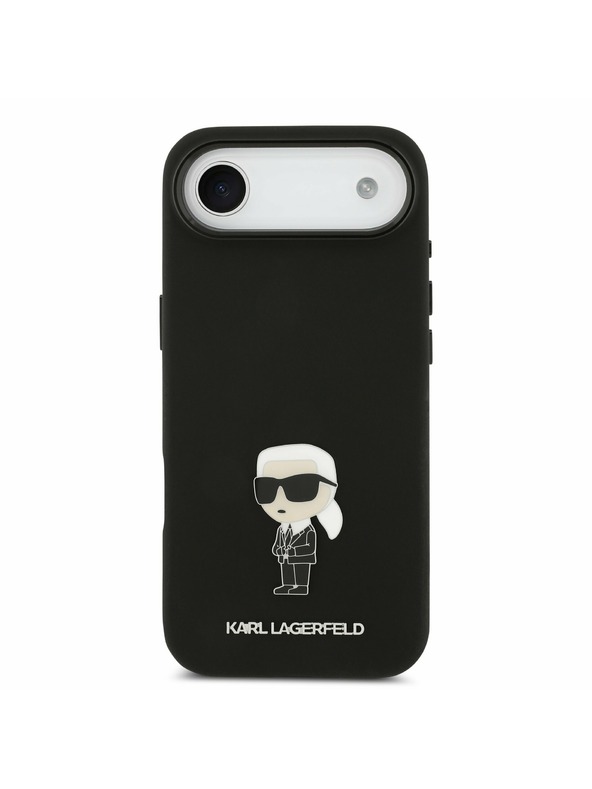 Karl Lagerfeld Karl Lagerfeld Liquid Silicone Metal Ikonik Zadný Kryt pre iPhone Air Black