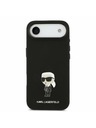 Karl Lagerfeld Karl Lagerfeld Liquid Silicone Metal Ikonik Zadný Kryt pre iPhone Air Black