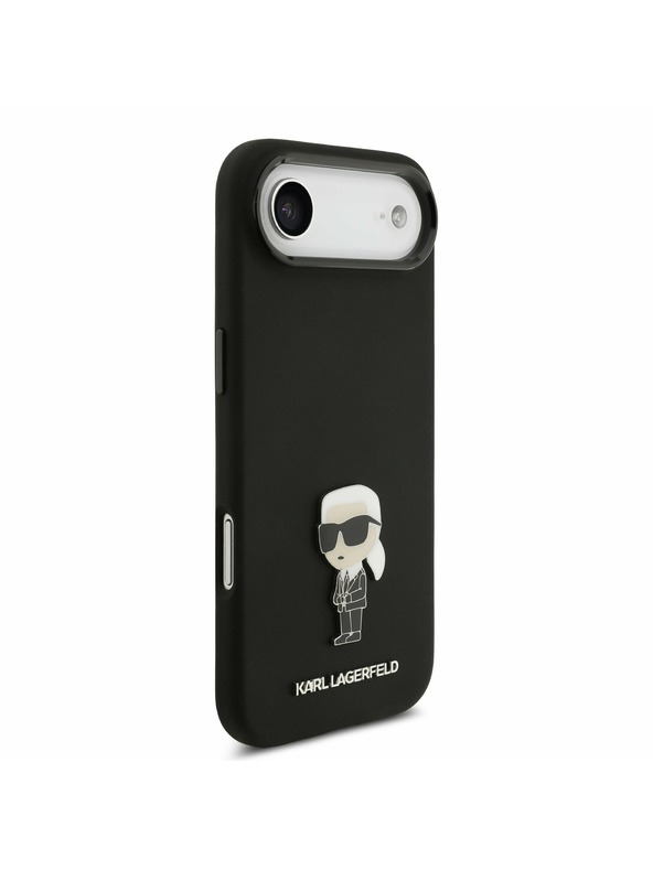 Karl Lagerfeld Karl Lagerfeld Liquid Silicone Metal Ikonik Zadný Kryt pre iPhone Air Black