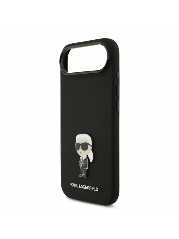 Karl Lagerfeld Karl Lagerfeld Liquid Silicone Metal Ikonik Zadný Kryt pre iPhone Air Black