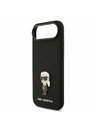 Karl Lagerfeld Karl Lagerfeld Liquid Silicone Metal Ikonik Zadný Kryt pre iPhone Air Black