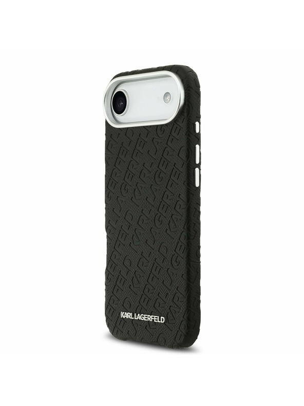 Karl Lagerfeld Karl Lagerfeld Grained PU Repeated Logo MagSafe Zadný Kryt pre iPhone Air Black
