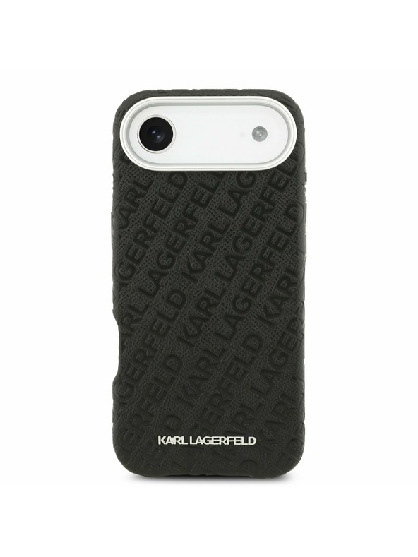 Karl Lagerfeld Karl Lagerfeld Grained PU Repeated Logo MagSafe Zadný Kryt pre iPhone Air Black