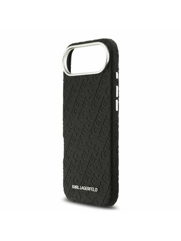 Karl Lagerfeld Karl Lagerfeld Grained PU Repeated Logo MagSafe Zadný Kryt pre iPhone Air Black