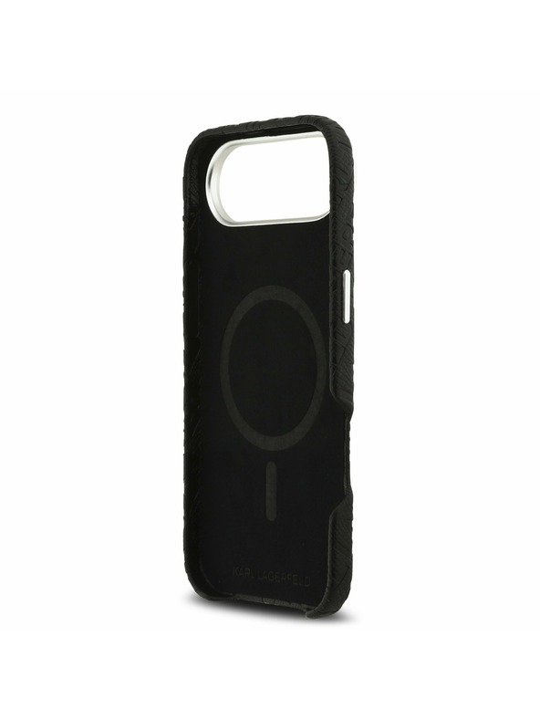 Karl Lagerfeld Karl Lagerfeld Grained PU Repeated Logo MagSafe Zadný Kryt pre iPhone Air Black