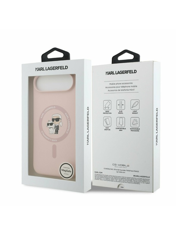 Karl Lagerfeld Karl Lagerfeld Liquid Silicone Karl and Choupette MagSafe Zadný Kryt pre iPhone Air Pink