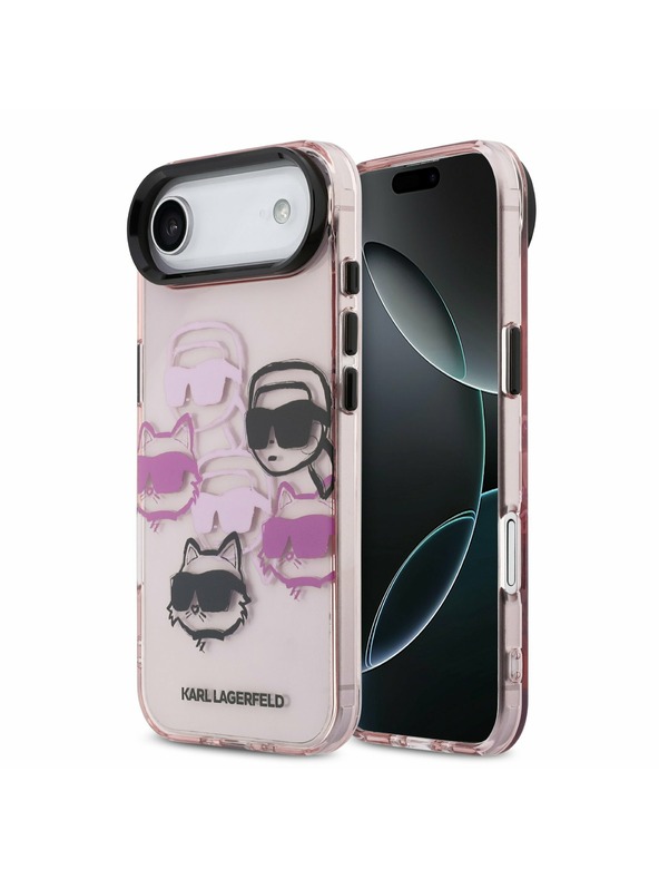 Karl Lagerfeld Karl Lagerfeld IML Multi K&CH Heads Zadný Kryt pre iPhone Air Pink