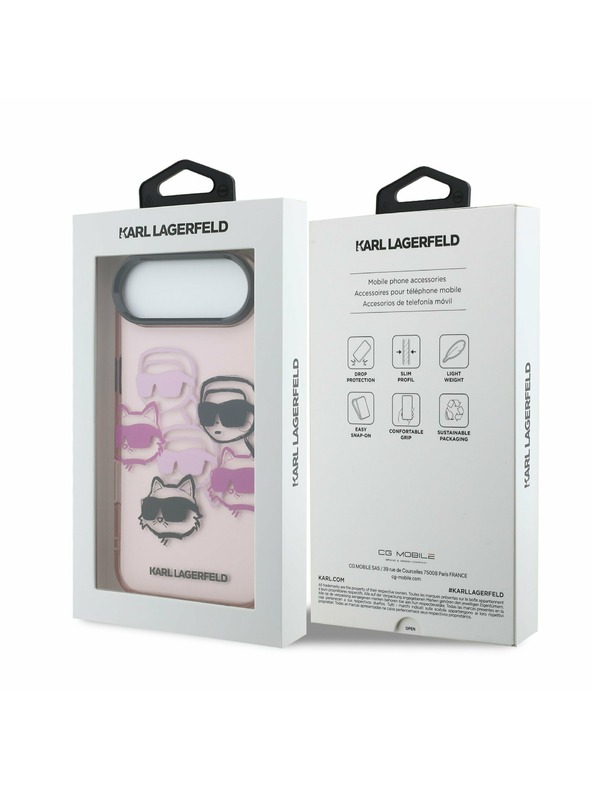Karl Lagerfeld Karl Lagerfeld IML Multi K&CH Heads Zadný Kryt pre iPhone Air Pink
