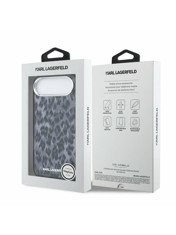 Karl Lagerfeld Karl Lagerfeld IML Leopard MagSafe Zadný Kryt pre iPhone Air Grey
