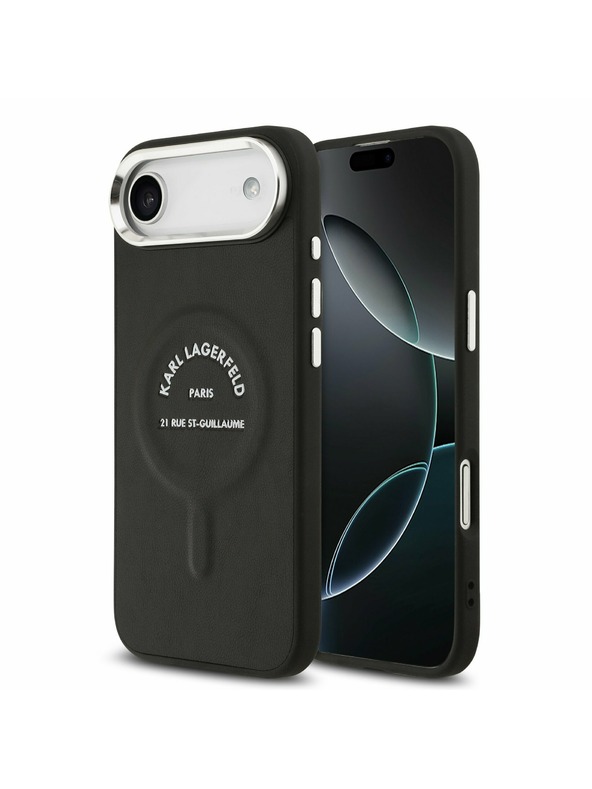 Karl Lagerfeld Karl Lagerfeld PU RSG Logo MagSafe Zadný Kryt pre iPhone Air Black