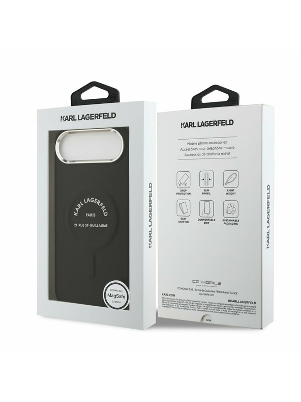 Karl Lagerfeld Karl Lagerfeld PU RSG Logo MagSafe Zadný Kryt pre iPhone Air Black