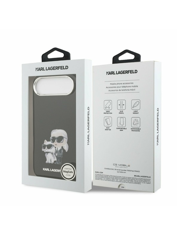 Karl Lagerfeld Karl Lagerfeld IML Aquarelle Karl and Choupette Zadný Kryt pre iPhone Air Black