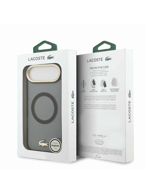 Lacoste Lacoste PC/TPU Frosted Finish Gold Logo MagSafe Zadný Kryt pre iPhone Air Black