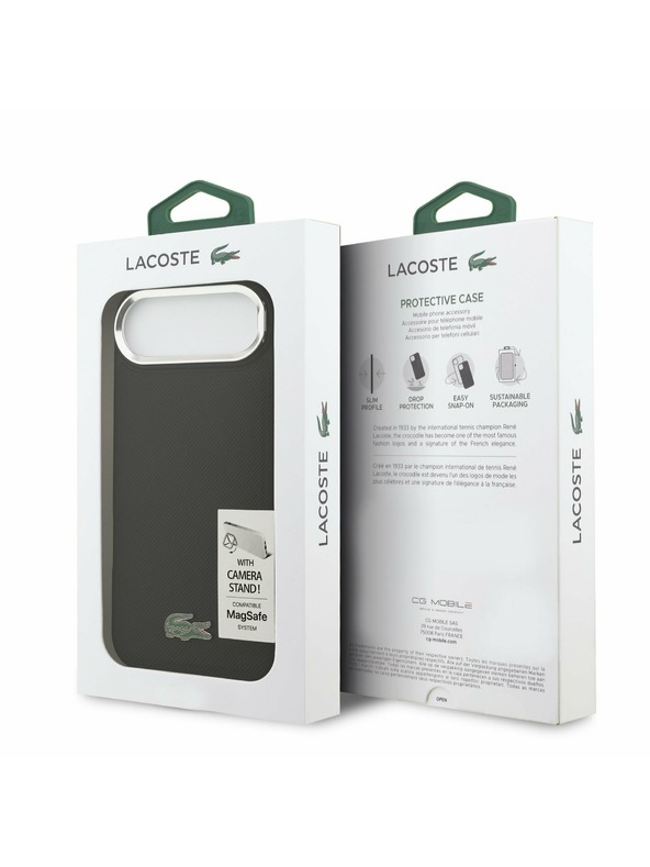 Lacoste Lacoste Iconic Petit Pique Camera Stand MagSafe Zadný Kryt pre iPhone Air Black