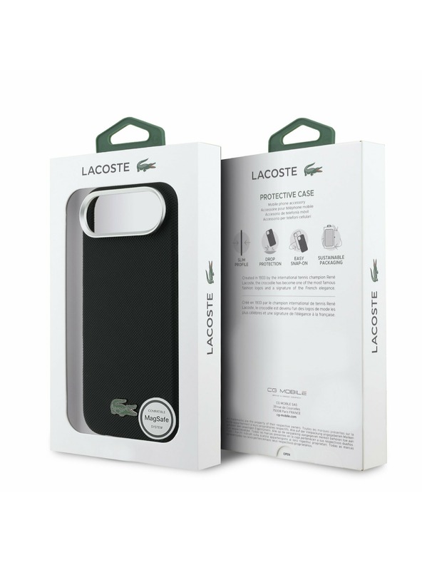 Lacoste Lacoste Iconic Petit Pique Metal Logo MagSafe Zadný Kryt pre iPhone Air Black