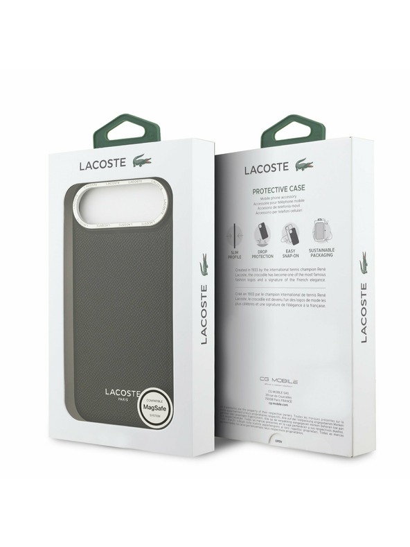 Lacoste Lacoste PU Leather Champs Elysees MagSafe Zadný Kryt pre iPhone Air Black