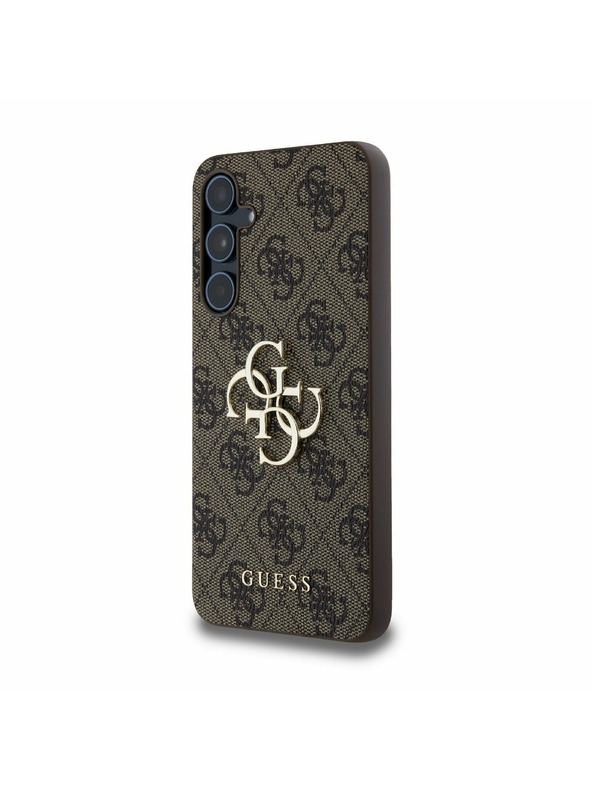 Guess Guess PU 4G Metal Logo Zadný Kryt pre Samsung Galaxy A55 5G Brown