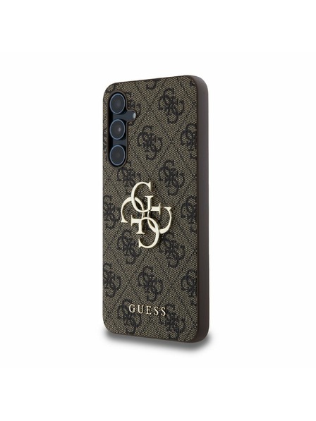 Guess Guess PU 4G Metal Logo Zadný Kryt pre Samsung Galaxy A55 5G Brown