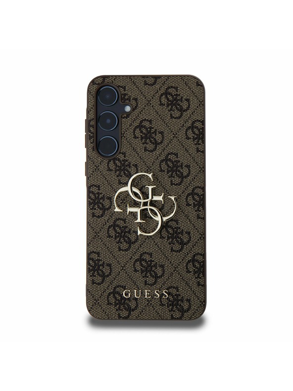 Guess Guess PU 4G Metal Logo Zadný Kryt pre Samsung Galaxy A55 5G Brown