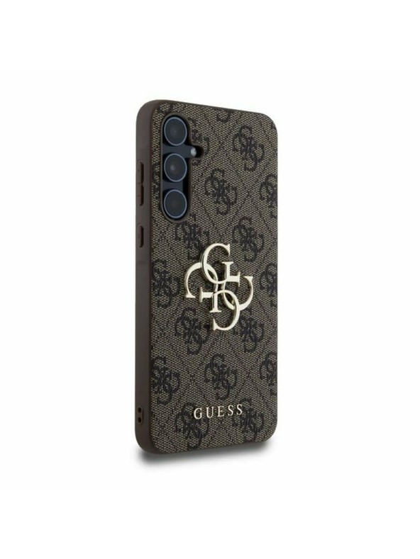Guess Guess PU 4G Metal Logo Zadný Kryt pre Samsung Galaxy A55 5G Brown
