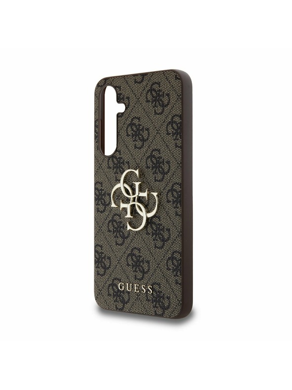 Guess Guess PU 4G Metal Logo Zadný Kryt pre Samsung Galaxy A55 5G Brown