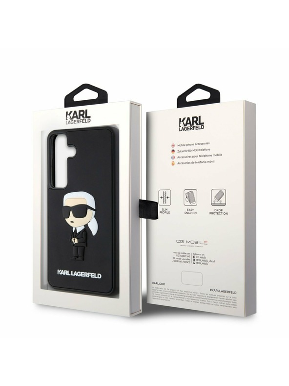 Karl Lagerfeld Karl Lagerfeld 3D Rubber Ikonik Zadný Kryt pre Samsung Galaxy S24 Black