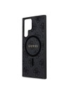 Guess Guess PU Leather 4G Colored Ring MagSafe Zadný Kryt pre Samsung Galaxy S24 Ultra Black