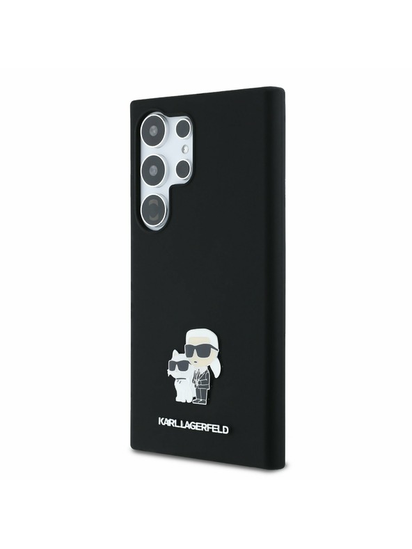 Karl Lagerfeld Karl Lagerfeld Liquid Silicone Metal Karl and Choupette Zadný Kryt pre Samsung Galaxy S24 Ultra Black