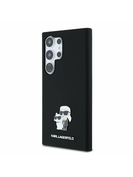 Karl Lagerfeld Karl Lagerfeld Liquid Silicone Metal Karl and Choupette Zadný Kryt pre Samsung Galaxy S24 Ultra Black